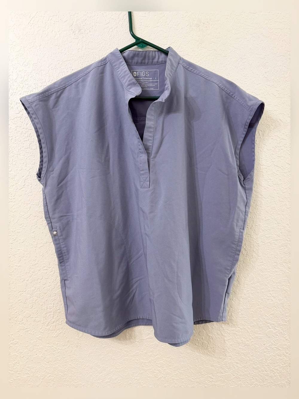 Figs Vapor Blue Oversized Rafaela Scrub Top Size L